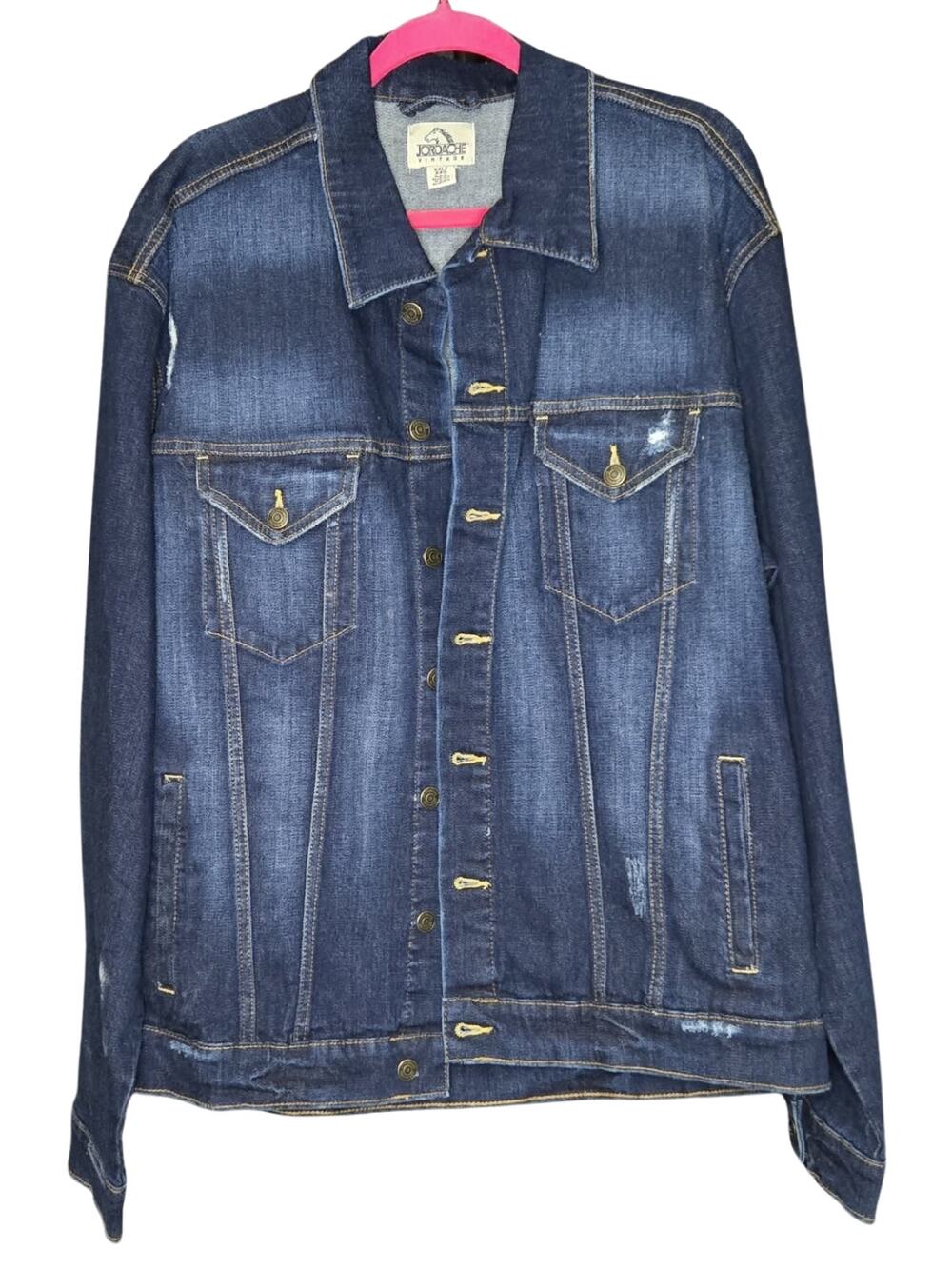 Jordache Vintage Día de los Muertos Embroidered Sugar Skull Denim Jacket Sz XXL